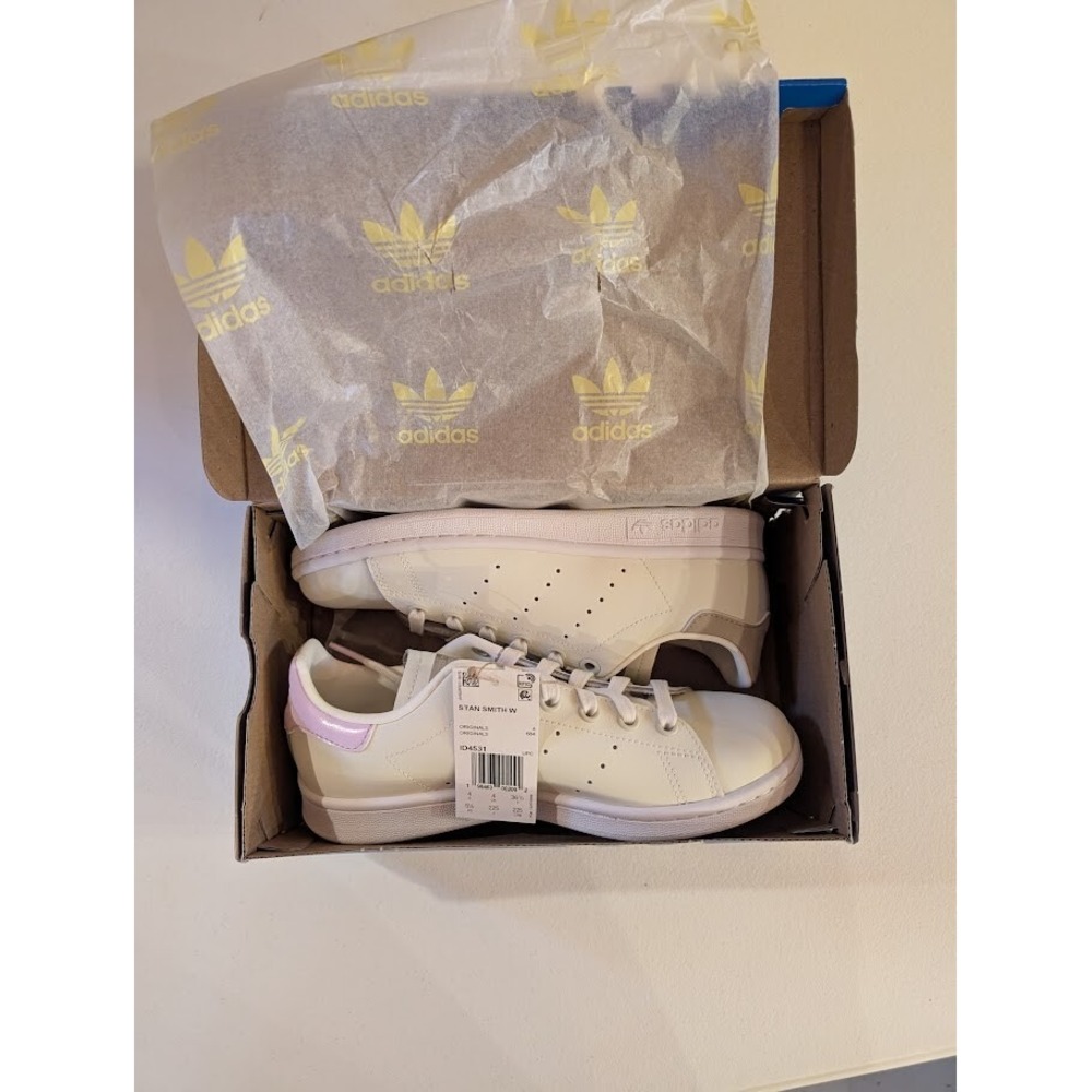 Adidas Women's Stan Smith Shoes White/Pink Size 5.5 - New - Picture 3 of 3